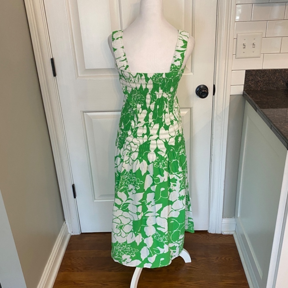 New! Rails Seville midi Dress in Lotus Green smocked floral nwot 33452 - Picture 10 of 16